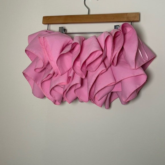 Pink Ruffled Off-Shoulder Top - Picture 4 of 5